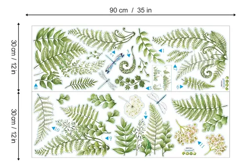 decalmile Pegatinas de Pared Planta Tropicales Vinilos Decorativos