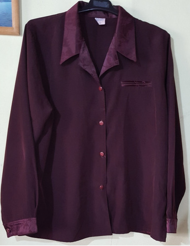 Blusa Camisa Batista Bordeau Muy Fina Impecable