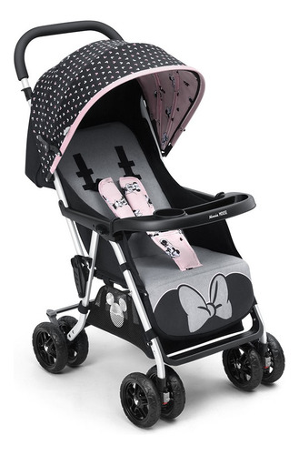 Carrinho de Passeio P/Bebê Tipo Berço Buggy Minnie Multikids