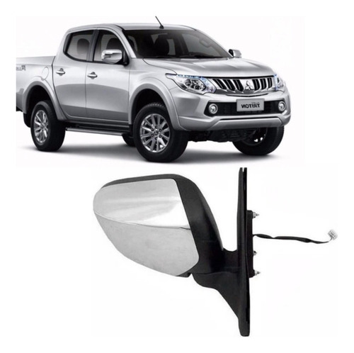 Espejo Electrico Der Cromado Mitsubishi L200 2015 2018