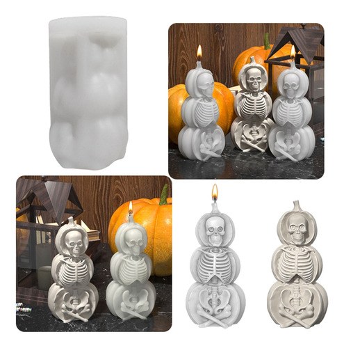 Molde De Silicona Pumpkim Candle Para Hacer Yeso Para Velas