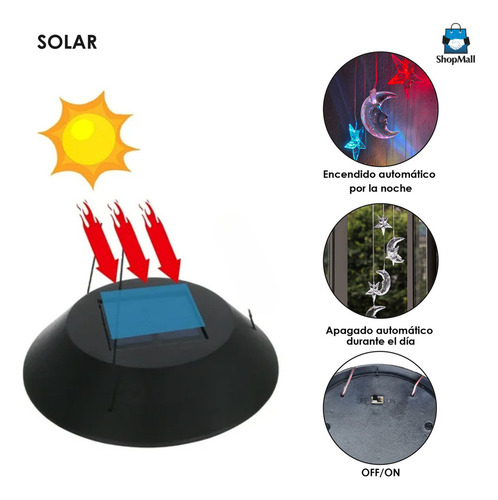 De Campana De Viento Con Luz Led Diseño De Luna Estrellas