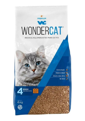 Piedras Aglomerantes Wondercat Neutro 4u X 4kg 