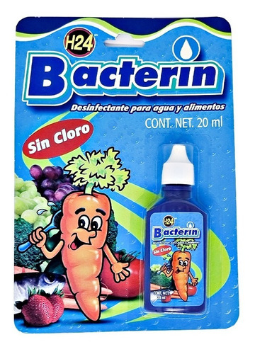 Desinfectante De Verduras Y Agua H24 Bacterin 20ml