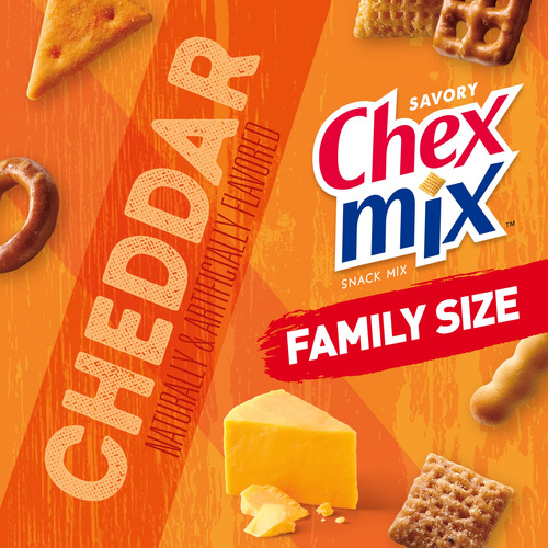 Chex Mix Cheddar Mezcla De Snack Familiar 382 Gramos