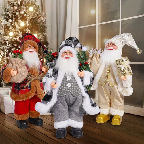Ventana Navideña De Pie Con Figura De Papá Noel De 12 Pulgad