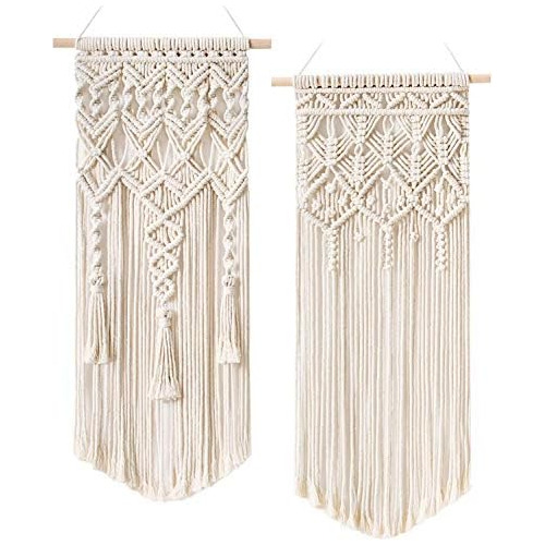 2 Piezas De Macramé Tejido Colgar Pared Boho Home Chic...