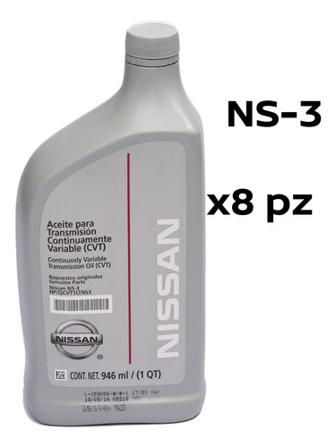 8 Lt Aceite Nissan Transmisión Cvt Sentra Se-r 2008