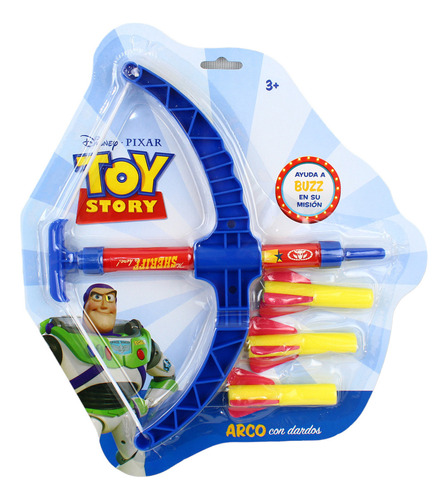 Arco Mini Ballesta Toy Story Juguete Economico Niños Dardos Color Azul