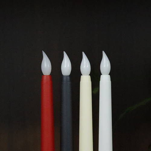 Vela Led Larga, Sin Llama, Roja, Puntiaguda, 20 Unidades