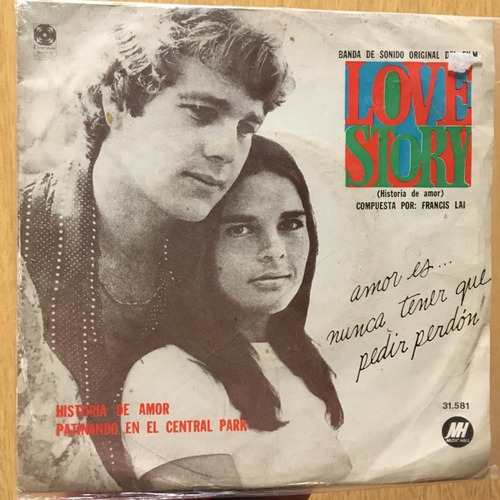 Love Story - Francis Lai Soundtrack Vinilo Simple 7'' Nac.