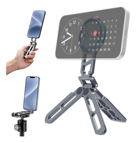 Tripé Magnético Dobrável Para Telefone Com Bolso Compatível