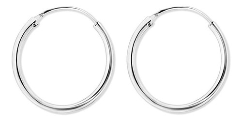 Aros Argollas De Plata 25 Mm Unisex + Presentación Regalo