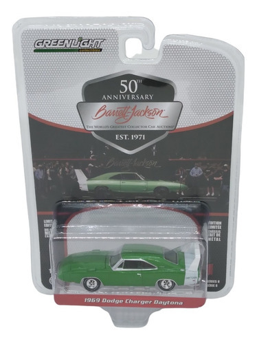 Greenlight Barrett Jackson 1969 Dodge Charger Daytona V 1:64 Color Verde