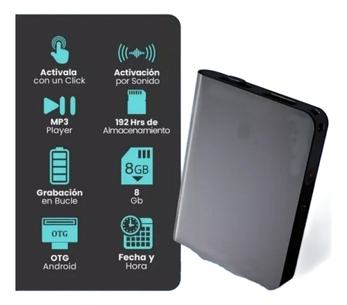 Grabadora Voz Mini Grabadora Espia Sensor Sonido (8gb)