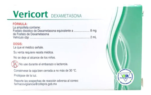 Dexametasona 8 Mg Pack 6 Ampolletas Inyectables