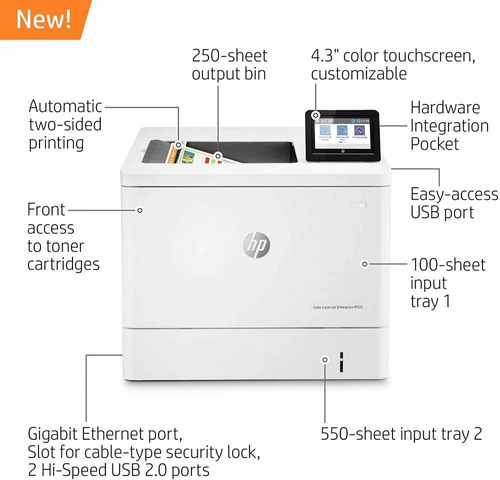 Imagen 2 de 5 de Impresora Hp Color Laserjet Enterprise M555dn