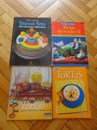 Lote De 4 Libros De Tortas. Decoradas, Fiestas Infantiles...