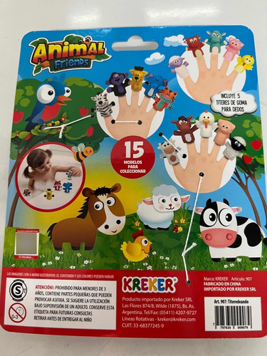 Imagen 3 de 3 de 5 Titeres De Dedo De Goma Apto Agua Animalitos Campo Kreker