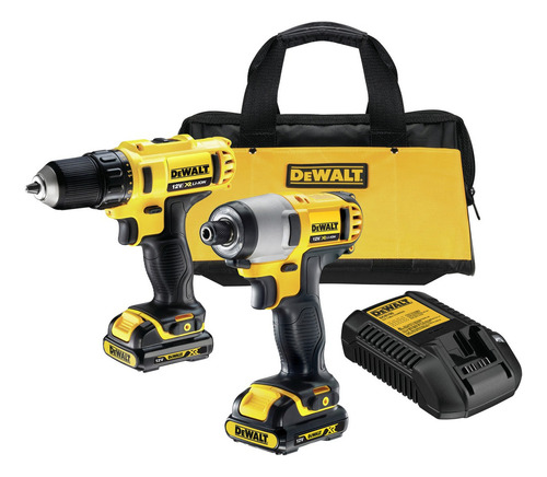 Taladro + Destornillador Impacto 12v Max Dewalt Dck211s2 Color Amarillo