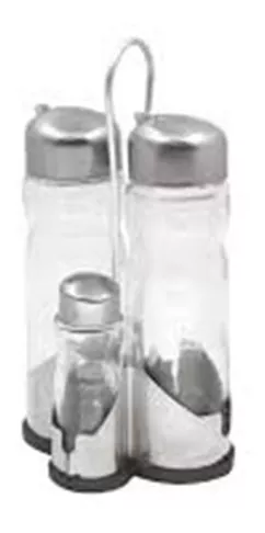 Set de Condimentos (Aceitera, Vinagrera, Salero y Pimentero) de Cristal