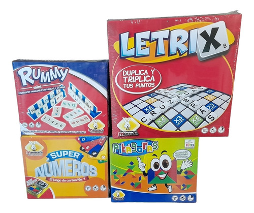 Combo Juegos De Mesa Rummy, Super Números Letrix Y Pitagoras