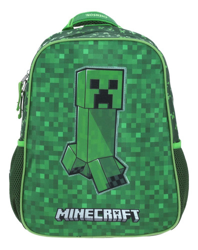 Mochila Chico Verde Chenson Minecraft Kinder Brock Para Niño