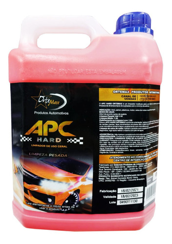 Apc Hard Ortemax Alcalino 1:50 Detalhamento Automotivo 5l