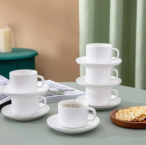 Juegos De Tazas Blancas 12 Pzas