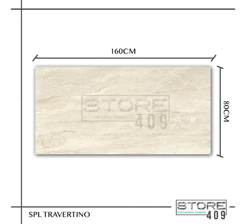 Porcelanato Spl Travertino Satinado 80x160 Rectific 1° Cal