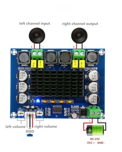 Imagem 6 de 6 de Placa Amplificador 2.0 Modulo 120+120 240w Rms Potencia
