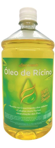 Óleo De Rícino 100% Puro Crescimento Cabelo 1 Litro