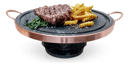 Fondue Kit 32 Cm Pedra Sabão  Fogareiro E Chapa De Carne Cura Adiantada