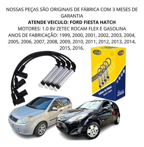 Fiesta Hatch 1.0 8v Gas/flex Cabos De Velas 2011 2012 2013