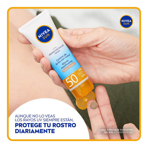 Protector Facial Nivea Sun Control De Brillo Tono Medio 50ml
