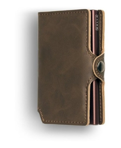 Billetera Walla Wallets Vintage Pardo - Cuero Antirrobo Rfid