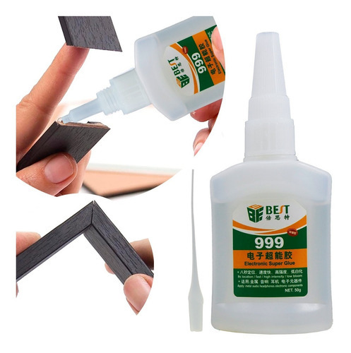 Pegamento Instantaneo Secado Rapido Electronica Metal 50g Color Transparente