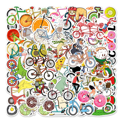 Pegatinas De Dibujos Animados De Animales Para Bicicleta Pe
