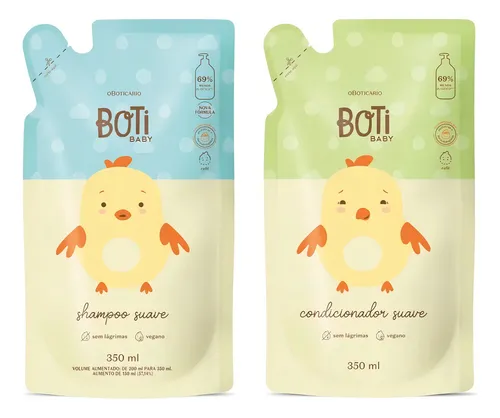 Combo Boti Baby Refil: Shampoo 350ml + Condicionador 350ml