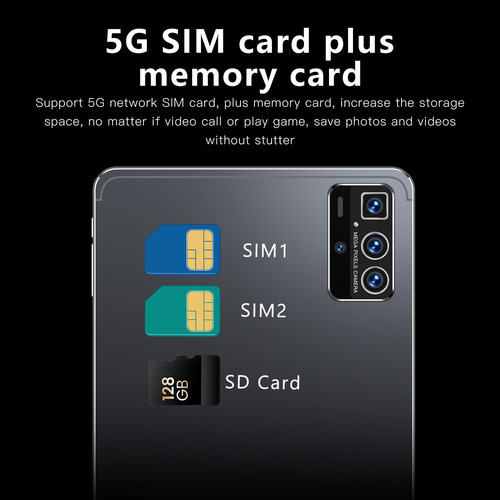 Tableta 8gb+256gb De 10.1 Pulgadas Para Android 12 5g Wifi