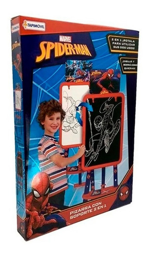 Pizarra Spiderman Con Soporte 2 En 1 Tapimovil
