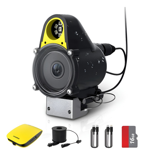 Kit De Cámara De Pesca Submarina En Vivo Chasing Canfish Cf1 Amarillo