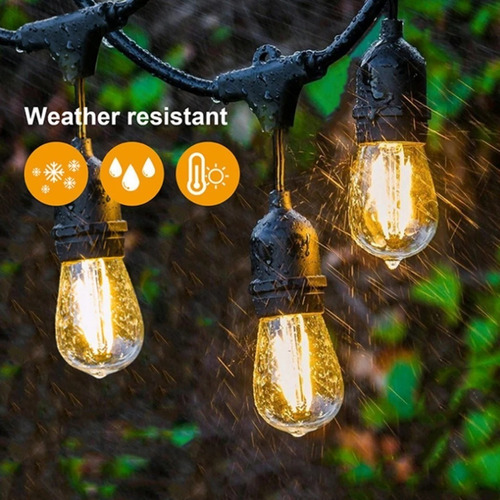Imagen 5 de 6 de Serie Luces Led Vintage Panel Solar Exterior Con 10 Focos