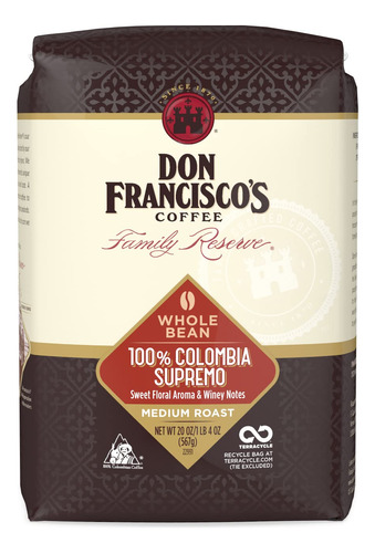 Don Francisco's 100% Colombia Supremo Cafe De Grano Entero T