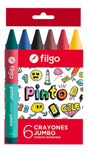 Pack X 3 Crayon Crayones Ceritas Jumbo Gruesos Filgo X 6 Un