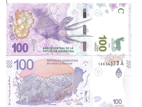 Billete: 100 Pesos Taruca Serie  A  Bot. 5401