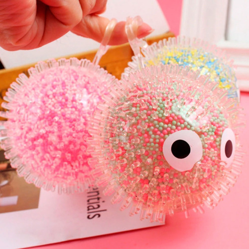 Imagen 3 de 8 de Squishy Pelota Gigante Con Luz Pinches Silicona Antiestres
