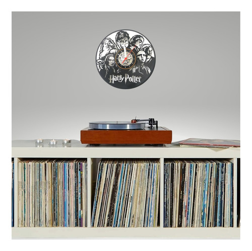 Relógio De Parede, Disco Vinil, Harry Potter,barato,promoção Estrutura Preto Fundo Preto
