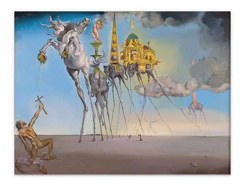 Cuadro Canvas La Tentacion De San Antonio Dali 60x80 M Y C