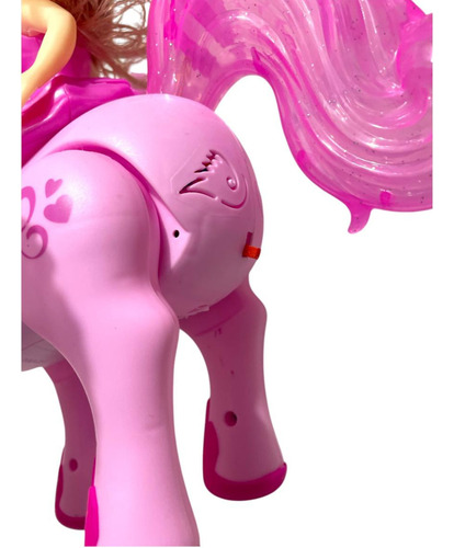 Boneca Mágica Princesa Com Unicórnio Encantada Com Luz E Som
